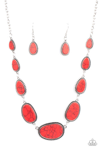Elemental Eden Paparazzi Red Stone Necklace