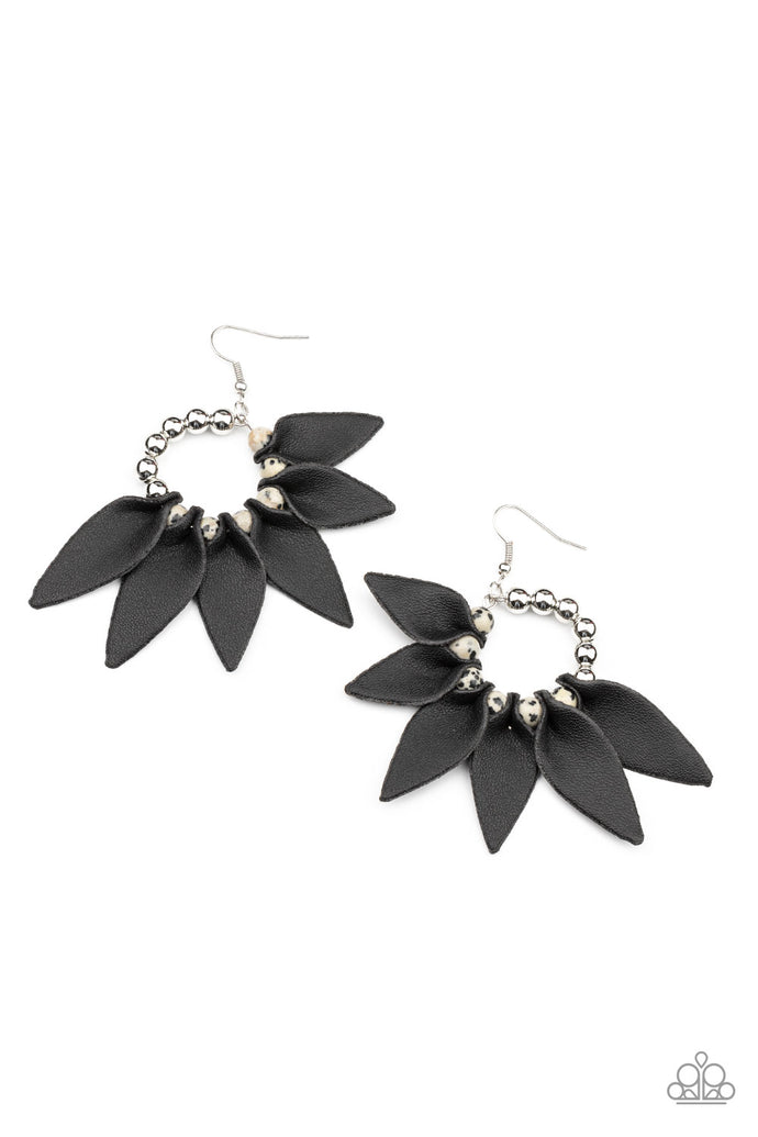 Flower Child Fever Paparazzi Black Petals Earrings