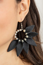 Load image into Gallery viewer, Flower Child Fever Paparazzi Black Petals Earrings