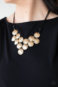 Token Treasure Paparazzi Black and Gold Necklace