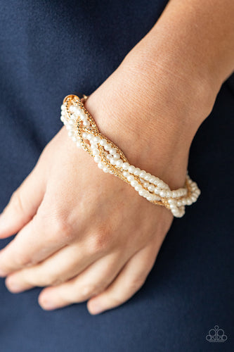 Vintage Variation Paparazzi Gold Pearl Bracelet