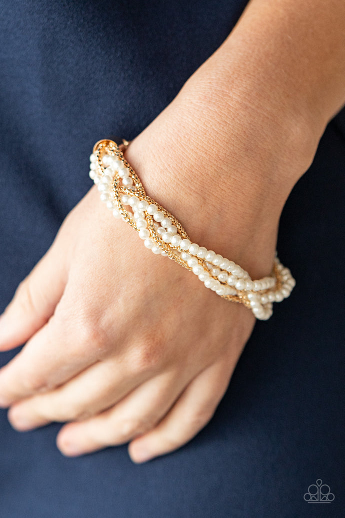 Vintage Variation Paparazzi Gold Pearl Bracelet