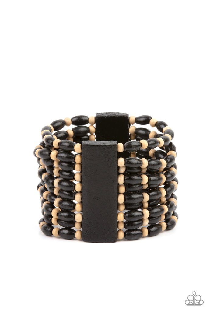 Cayman Carnival Paparazzi Black Wood Bracelet