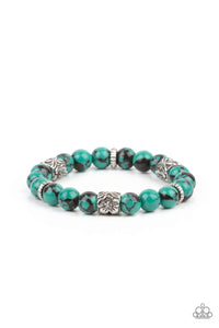 Garden Zen Paparazzi Black Green Bead Bracelet