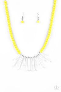 Icy Intimidation Paparazzi Yellow Necklace