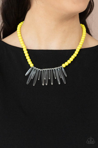 Icy Intimidation Paparazzi Yellow Necklace