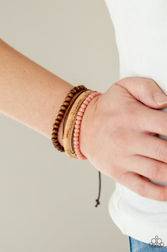STACK To Basics Paparazzi Pink Wood Bead Bracelet