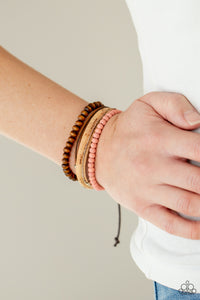 STACK To Basics Paparazzi Pink Wood Bead Bracelet