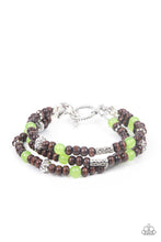 Load image into Gallery viewer, Woodsy Walkabout Paparazzi Green Bead Bracelet