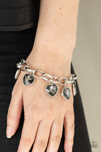 Candy Heart Charmer Paparazzi Silver Gems Bracelet