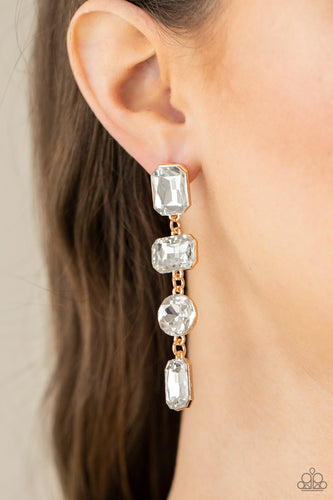 Cosmic Heiress Paparazzi Gold Bling Earrings