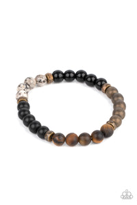 Petrified Powerhouse Paparazzi Multi Brass Bead Bracelet
