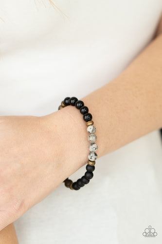 Petrified Powerhouse Paparazzi Multi Brass Bead Bracelet