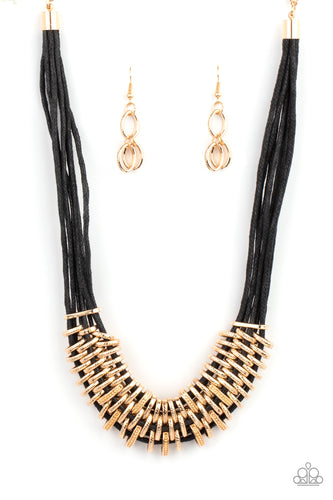 Lock, Stock, and SPARKLE Paparazzi Gold Necklace