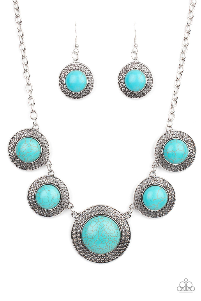 Circle The Wagons Paparazzi Blue Stone Necklace