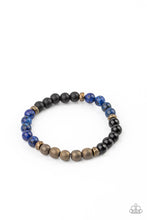 Load image into Gallery viewer, Petrified Powerhouse Paparazzi Blue Bead Bracelet