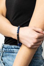 Load image into Gallery viewer, Petrified Powerhouse Paparazzi Blue Bead Bracelet