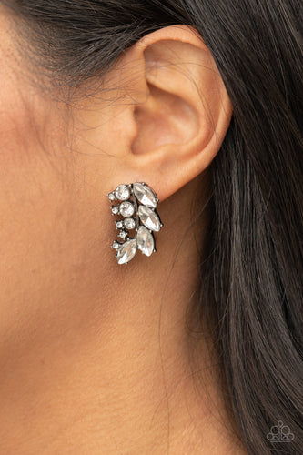 Flawless Fronds Paparazzi White Bling Earrings