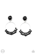 Load image into Gallery viewer, Cabaret Charm Paparazzi Black Clip-On Earrings