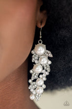 Load image into Gallery viewer, The Party Has Arrived Paparazzi White Pearl Bling Earrings