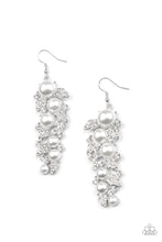 Load image into Gallery viewer, The Party Has Arrived Paparazzi White Pearl Bling Earrings