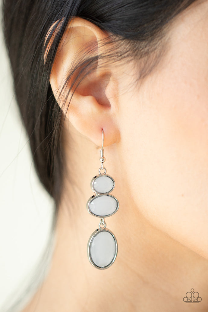 Tiers Of Tranquility Paparazzi White Earrings