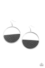 Load image into Gallery viewer, Animal Aesthetic Paparazzi Black Leather Earrings