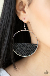 Animal Aesthetic Paparazzi Black Leather Earrings