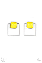 Load image into Gallery viewer, FLAIR and Square Paparazzi Yellow Post Earrings