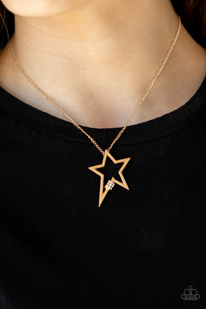 Light Up The Sky Paparazzi Gold Star Necklace