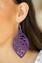 Load image into Gallery viewer, Coral Garden Paparazzi Purple Wood Earrings