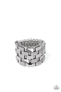 Checkered Couture Paparazzi Silver Ring