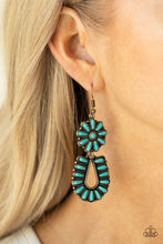 Load image into Gallery viewer, Badlands Eden Paparazzi Brass and Turquoise Stone Earrings