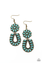 Load image into Gallery viewer, Badlands Eden Paparazzi Brass and Turquoise Stone Earrings