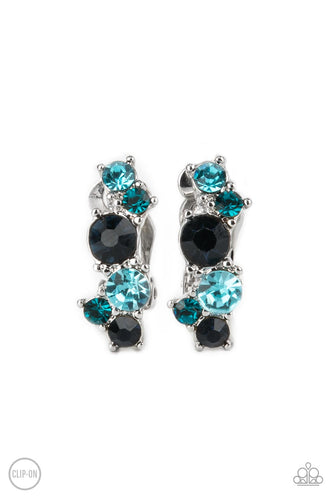 Cosmic Celebration Paparazzi Blue Clip-On Earrings