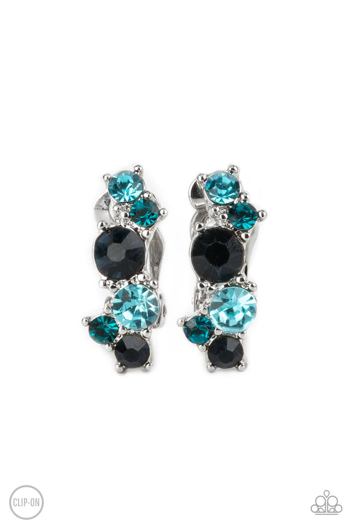 Cosmic Celebration Paparazzi Blue Clip-On Earrings