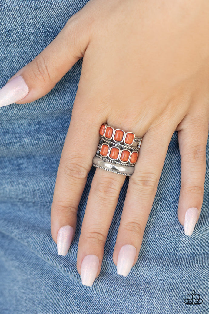 Mojave Monument Paparazzi Orange Ring