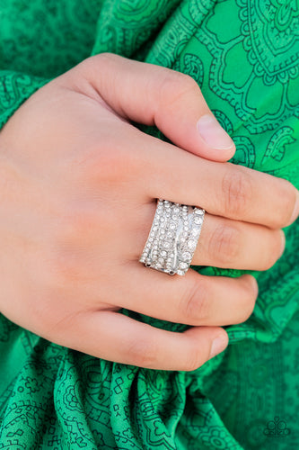 Exclusive Elegance Paparazzi White Bling Ring