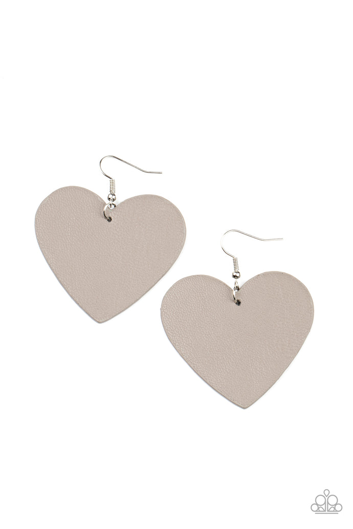 Country Crush Paparazzi Silver Heart Earrings