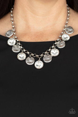 Spot On Sparkle Paparazzi White Bling Necklace