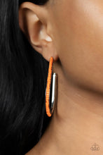 Load image into Gallery viewer, Beaded Bauble Paparazzi Orange Earrings