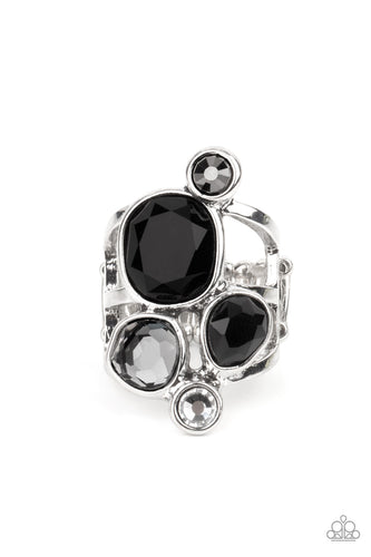 Demandingly Duchess Paparazzi Black Ring