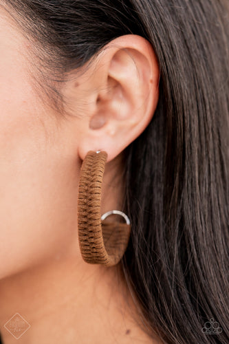 Rural Guru Paparazzi Brown Hoop Earrings