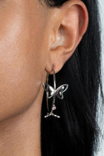 Load image into Gallery viewer, Full Out Flutter Paparazzi Pink Butterflies Hoop Earrings