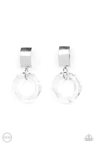 Clear Out! - White Clip On Earrings