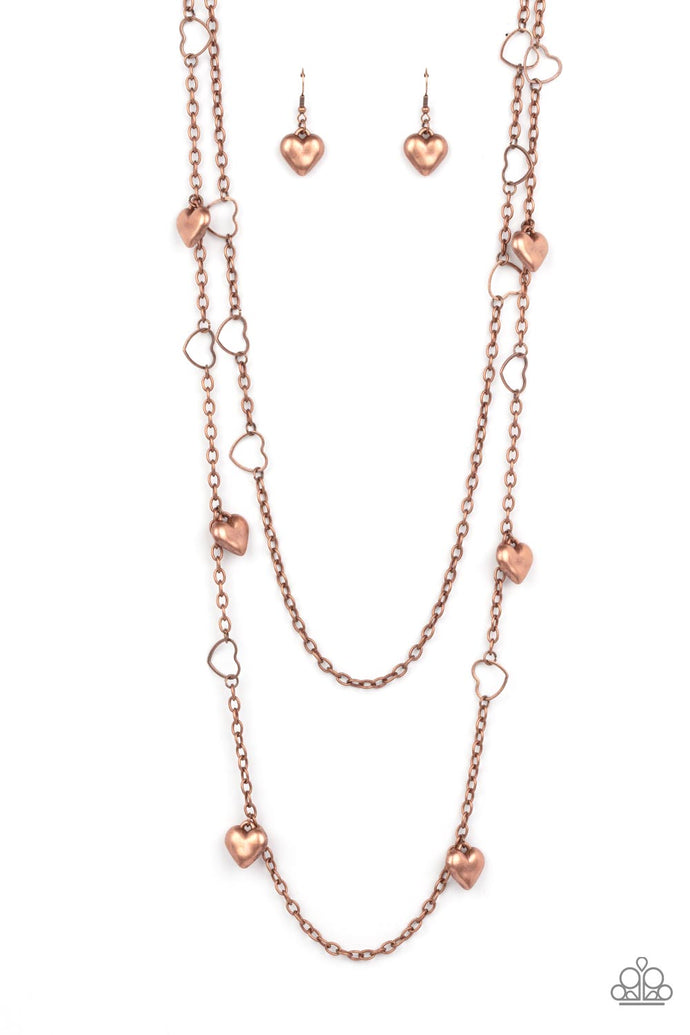 Chicly Cupid Paparazzi Copper Heart Necklace