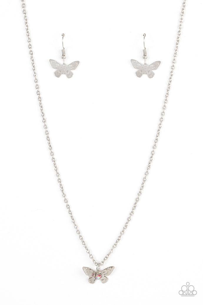 Flutter Love Paparazzi Pink Iridescent Necklace
