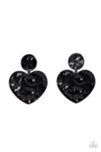 Load image into Gallery viewer, Just a Little Crush Paparazzi Black Heart Earrings