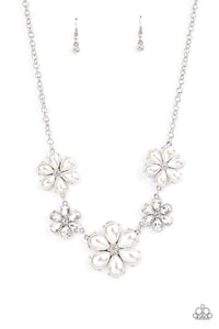 Fiercely Flowering Paparazzi White Pearl Necklace