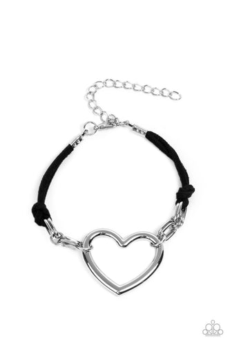 Flirty Flavour Paparazzi Black Heart Bracelet